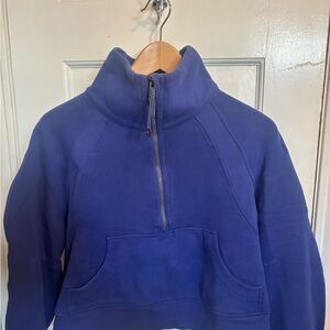 Lululemon women’s scuba oversized funnel neck half zip, XS/S, blue